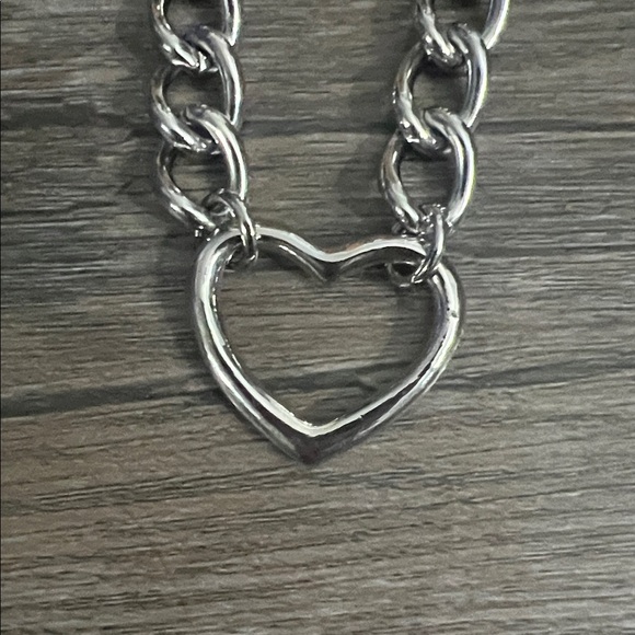 Silver Heart Chain Necklace - Picture 2 of 5